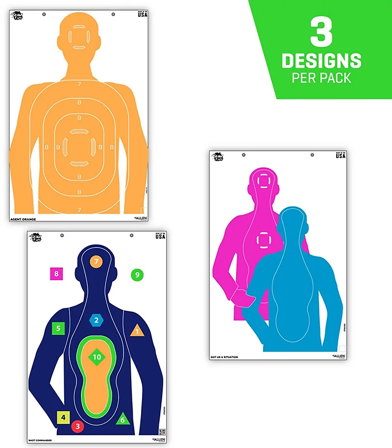 Allen Company EZ Aim Fun Tough Crowd Paper Shooting Targets 3-Pack