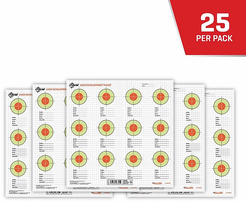 Allen Company EZ Load 13.5 in Square Load Development Paper Shooting Targets 25-Pack