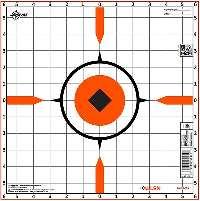 Allen Company EZ Aim Sight-in Grid Rigid Paper Shooting Targets 10-Pack