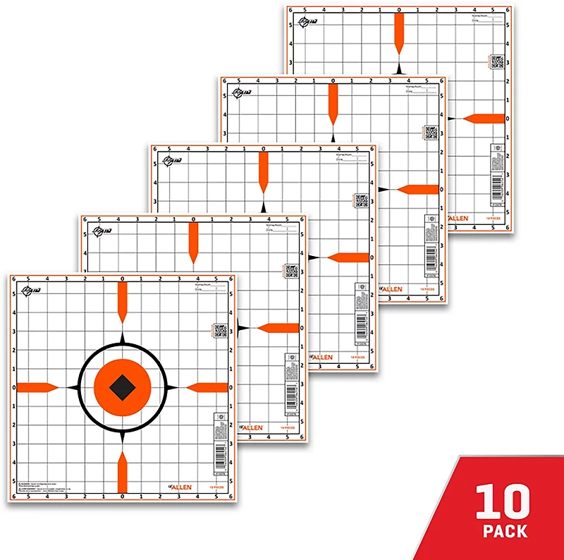 Allen Company EZ Aim Sight-in Grid Rigid Paper Shooting Targets 10-Pack