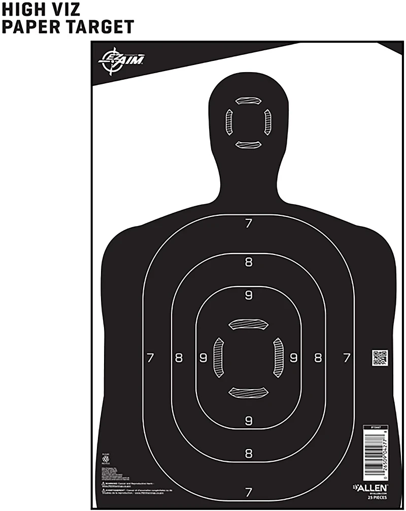 Allen Company EZ Aim 12 in W x 18 in H Silhouette Paper Shooting Targets 25-Pack