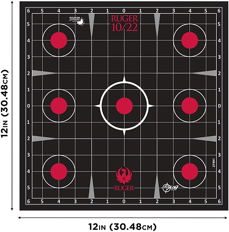 Allen Company Ruger 10/22 Splash Reactive Adhesive Paper Targets 5-Pack