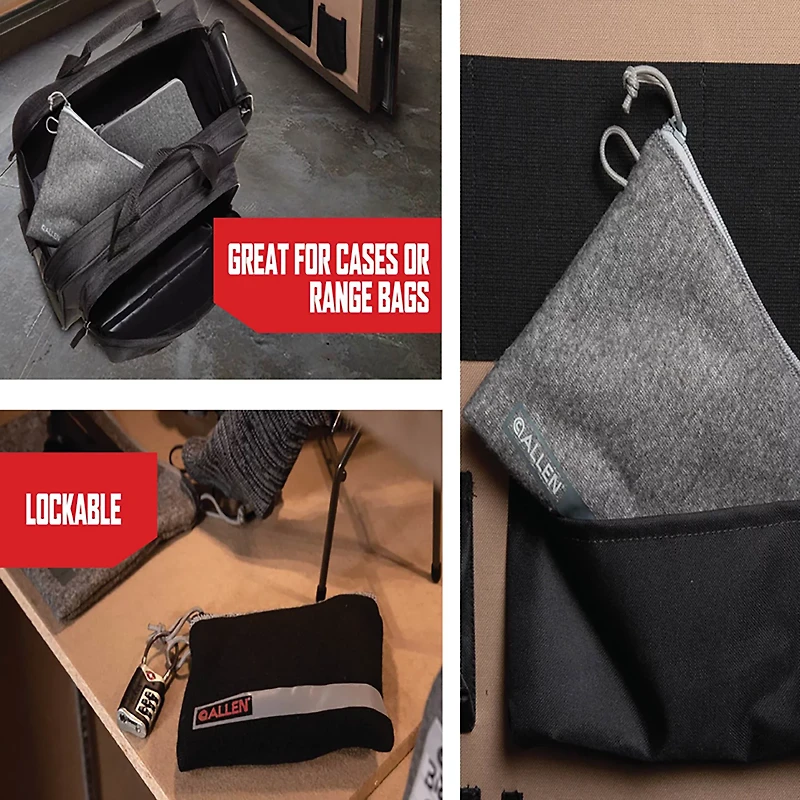 Allen Company Lockable 5 to 7 Handgun Storage Pouch with Writeable ID Label