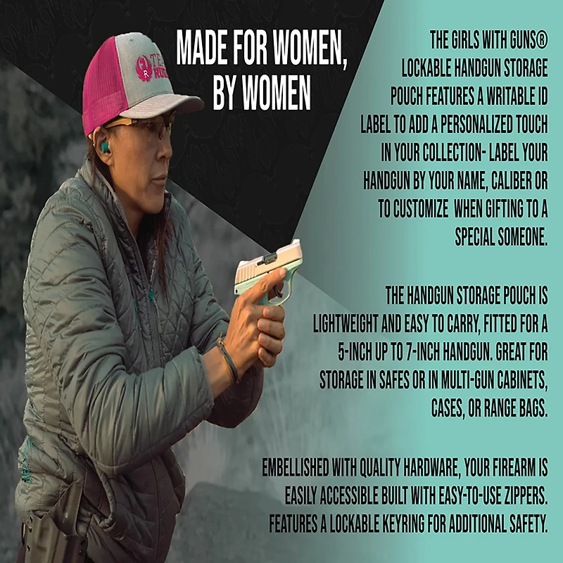 Girls With Guns Lockable Handgun Storage Pouch with Writable ID Label