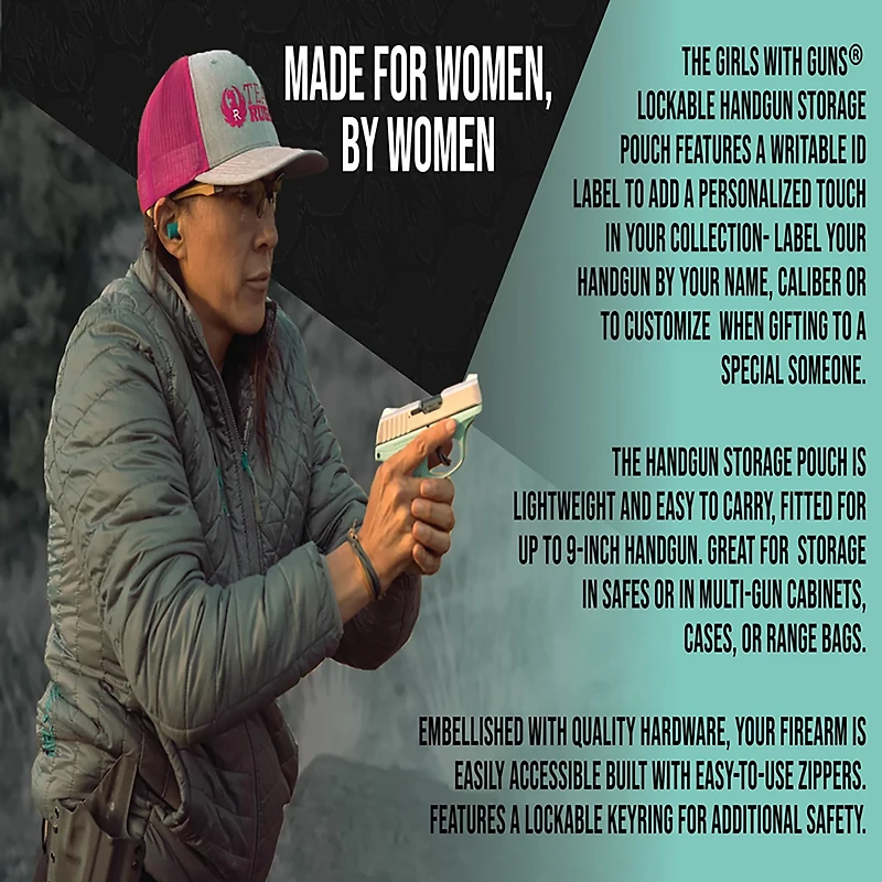 Girls With Guns Lockable Handgun Storage Pouch with Writable ID Label