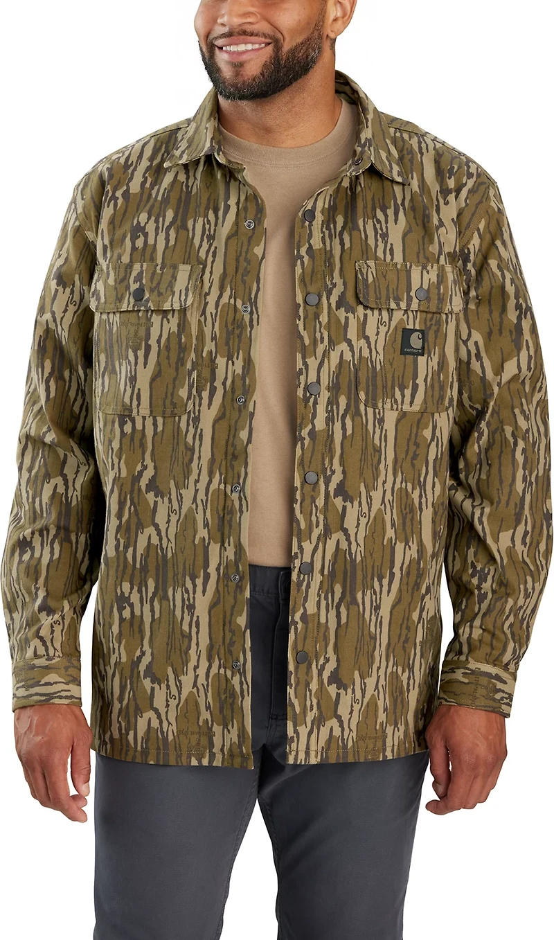 Carhartt Men's Rugged Flex Canvas Fleece Lined Camo Shirt Jac