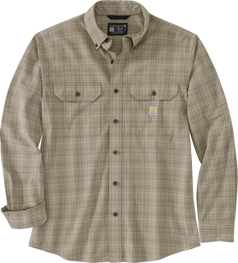 Carhartt Men's Loose Fit Midweight Chambray Long Sleeve Plaid Shirt