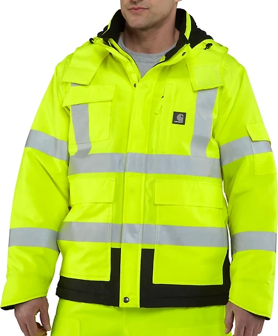 Carhartt Men's Hi-Vis Waterproof Loose Fit Heavy Weight Insulated Class 3 Jacket