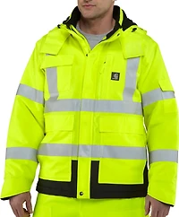 Carhartt Men's Hi-Vis Waterproof Loose Fit Heavy Weight Insulated Class 3 Jacket