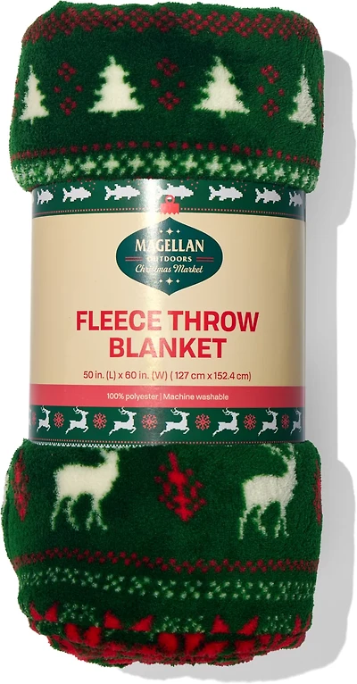 Magellan Outdoors Holiday Market 50x60 Fair Isle Fleece Throw Blanket