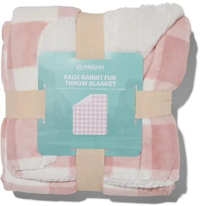 Magellan Outdoors 300GSM 50x60 Coco and Rabbit Fur Throw Blanket