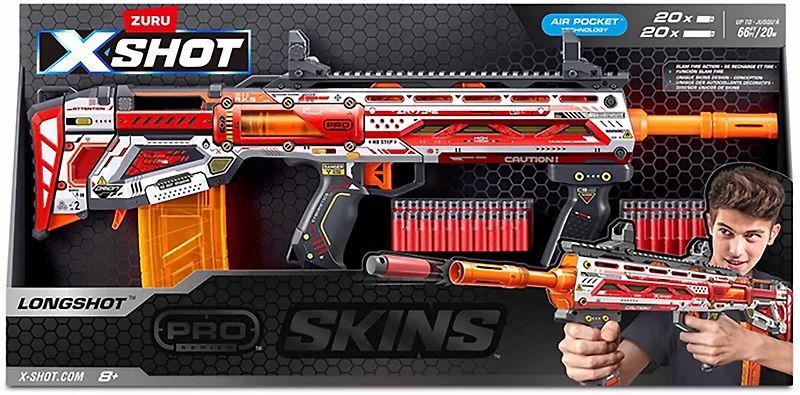 ZURU X-Shot Skins Pro Series Longshot Blaster with 40 Darts
