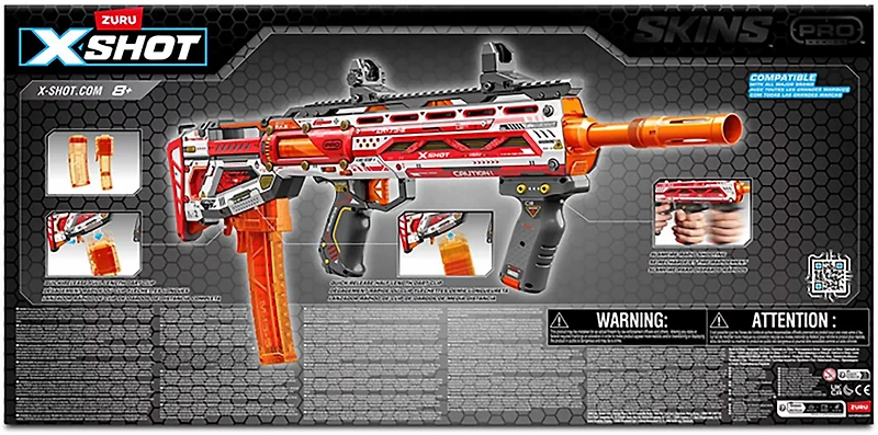 ZURU X-Shot Skins Pro Series Longshot Blaster with 40 Darts
