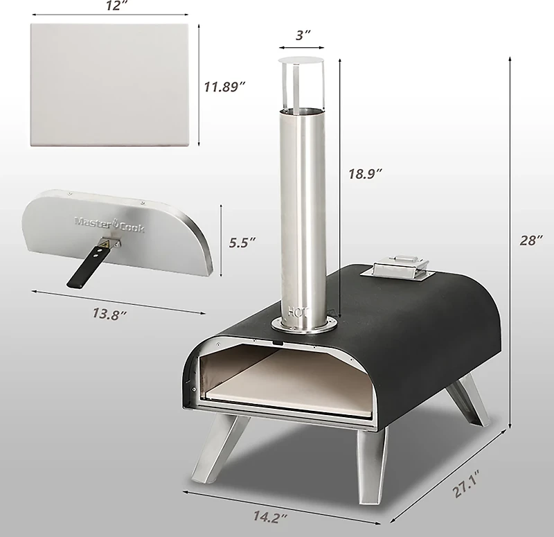 Master Cook Wood Pellet 12 Portable Pizza Oven