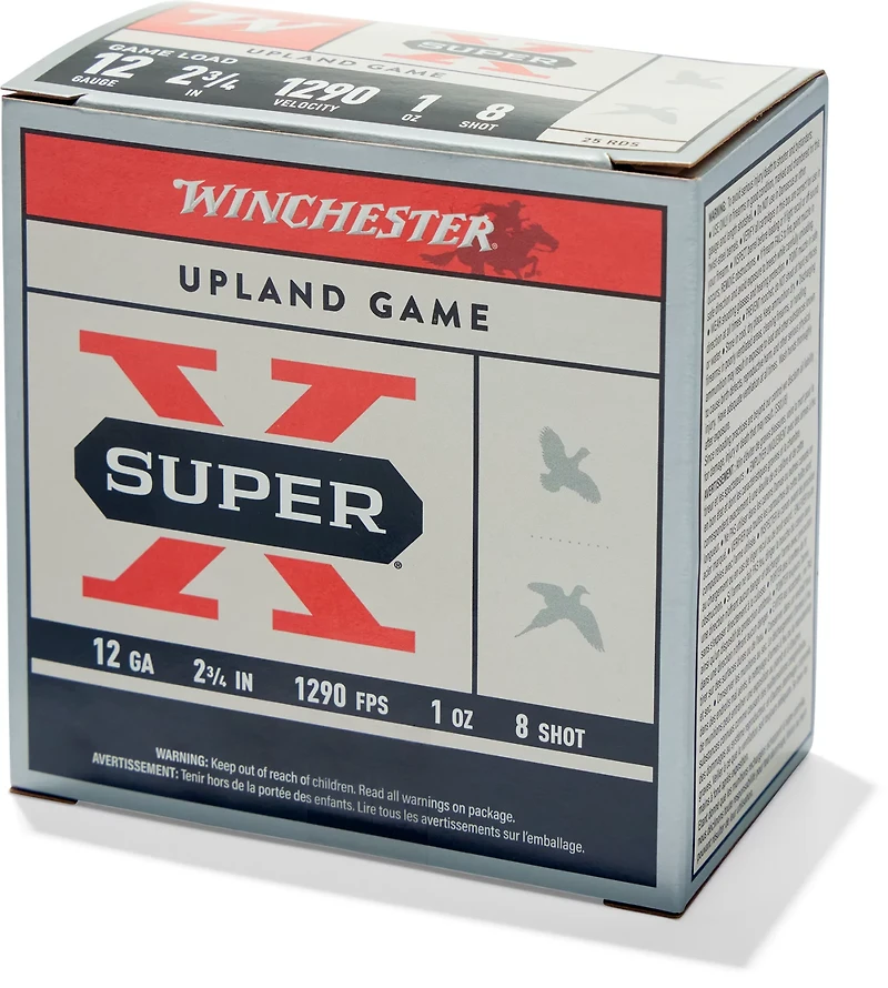 Winchester Super-X Lead Shot Dove & Game Load 12 Gauge 8 Shot Shotshells - 25 Rounds