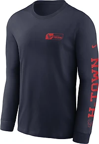 Nike Men's Texans All Out Essential Long Sleeve Tee
