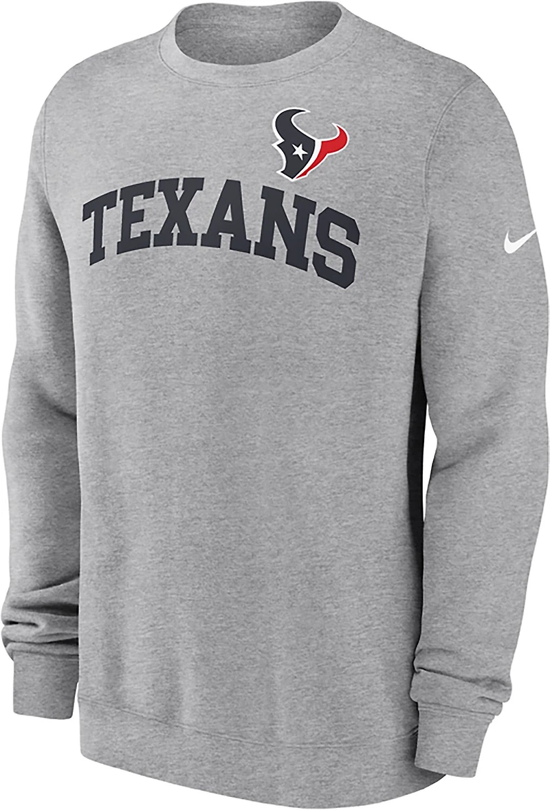Nike Men's Texans Club Long Sleeve Crewneck