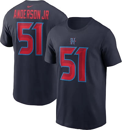 Nike Men's Texans Anderson JR #51 Helmet Logo Name & Number Short Sleeve Tee