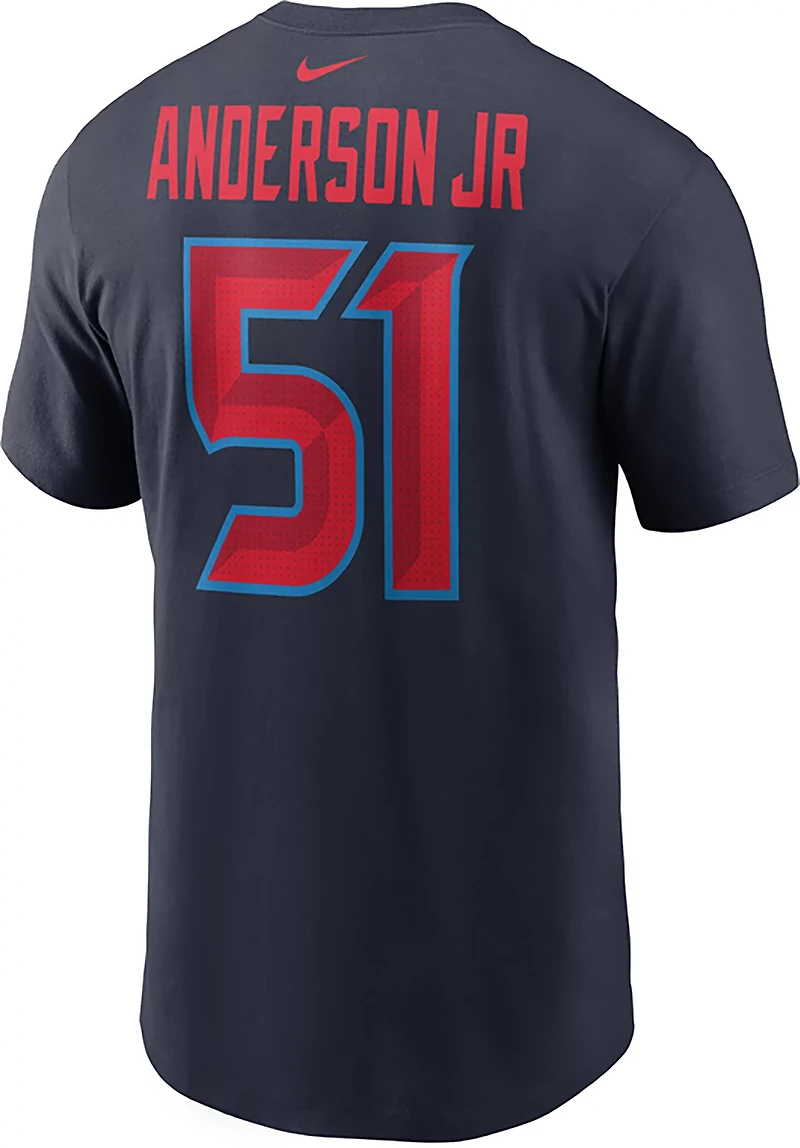 Nike Men's Texans Anderson JR #51 Helmet Logo Name & Number Short Sleeve Tee