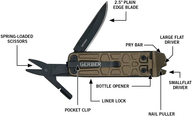 Gerber Lockdown Slim Pry Bronze Multi-Tool