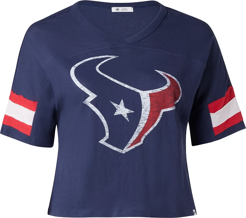 47 Women's Texans Double Header Premium Scout Crop T-shirt