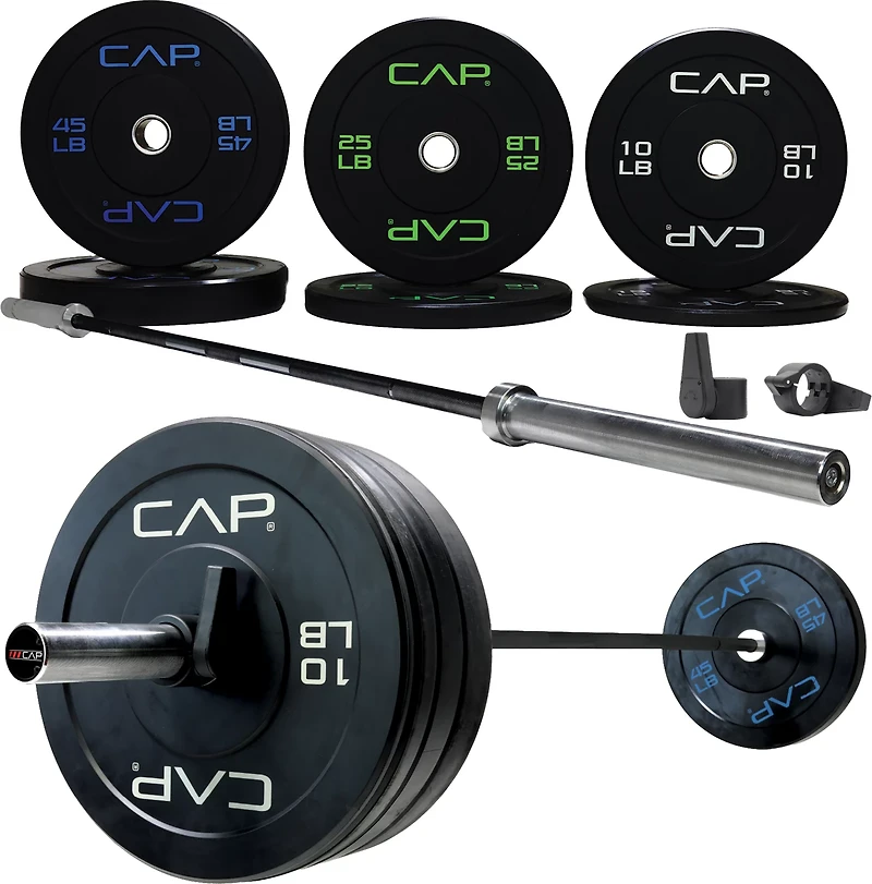 CAP Barbell Olympic Bumper Plate Weight Set