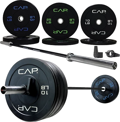 CAP Barbell Olympic Bumper Plate Weight Set