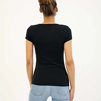 Dakini Women's Organic Cotton Cap Sleeve Summer T-shirt