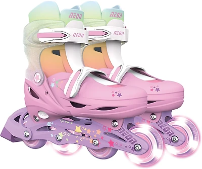 NEON Girls' Combo Inline and Quad Adjustable Light-Up Skates