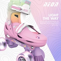 NEON Girls' Combo Inline and Quad Adjustable Light-Up Skates