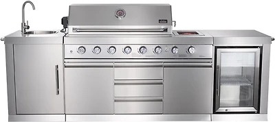 Big Horn 6-Burner Propane Gas Grill Island