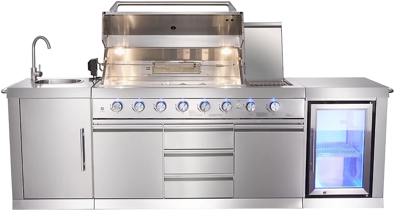 Big Horn 6-Burner Propane Gas Grill Island