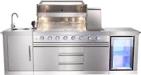 Big Horn 6-Burner Propane Gas Grill Island