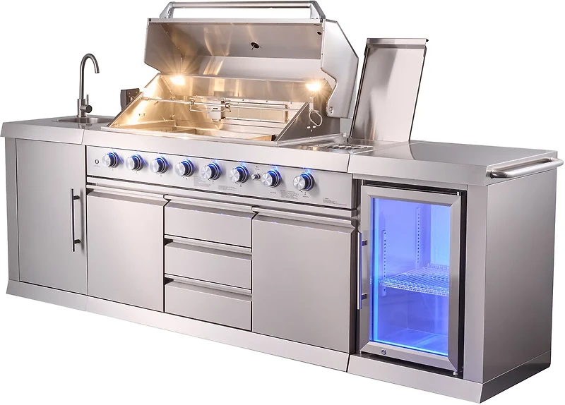 Big Horn 6-Burner Propane Gas Grill Island