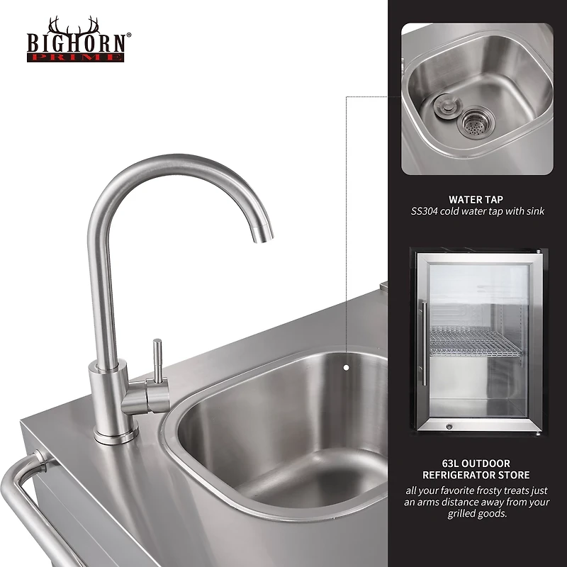 Big Horn 6-Burner Propane Gas Grill Island