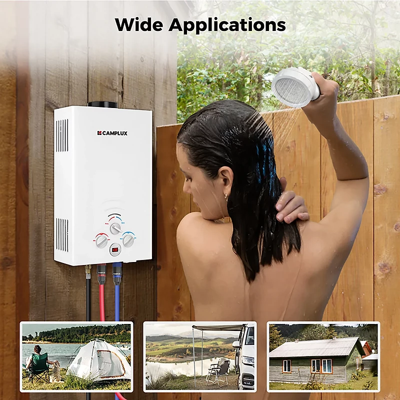 CampLux Digital Display Propane Outdoor 4.22GPM Tankless Water Heater 16 L