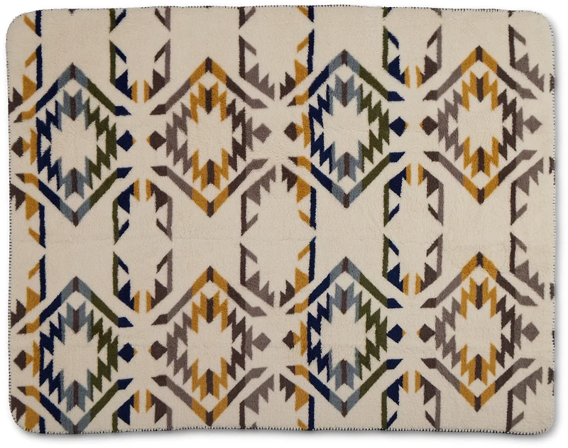 Magellan Outdoors Sherpa and Solid Polar Bear Throw Blanket