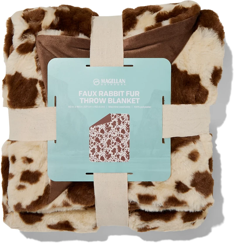 Magellan Outdoors 50x60 Faux Rabbit Fur Throw Blanket