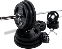 CENTR 300 lb Olympic Barbell Weight Set