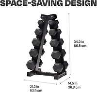 CENTR 150 lb Dumbbell Set with Rack