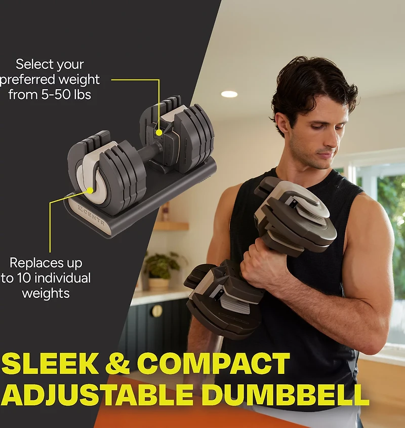 CENTR Smart Stack 50 Single Adjustable Dumbbell