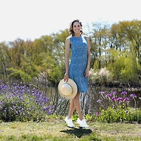 Dakini Women's Seamed Bodice Print Dress