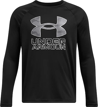 Under Armour Boys' Tech Hybrid Print Fill Long Sleeve T-shirt