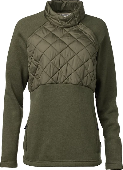 Magellan Outdoors Women's Fayette Mixed Media Solid Pullover