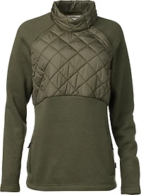 Magellan Outdoors Women's Fayette Mixed Media Solid Pullover