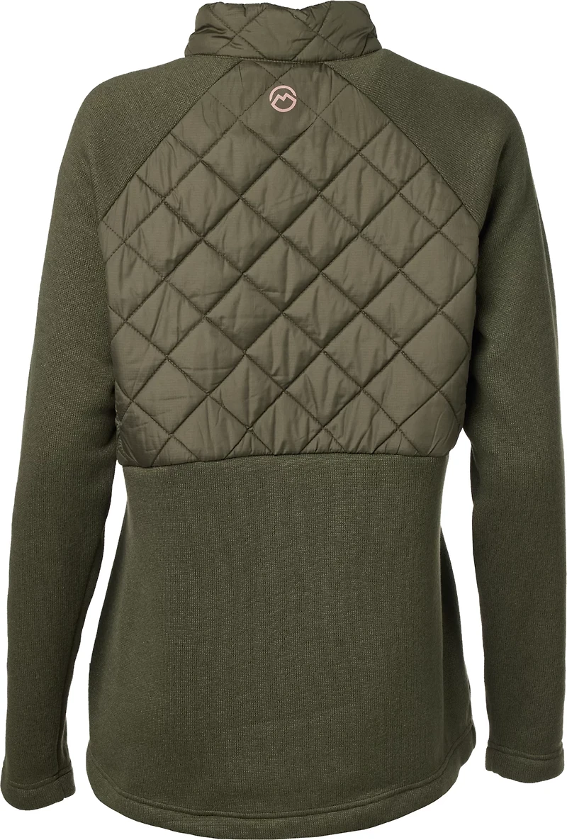 Magellan Outdoors Women's Fayette Mixed Media Solid Pullover