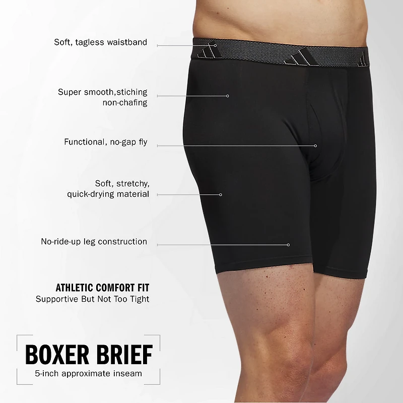 adidas Men's Microfiber Boxer Briefs 3-Pack
