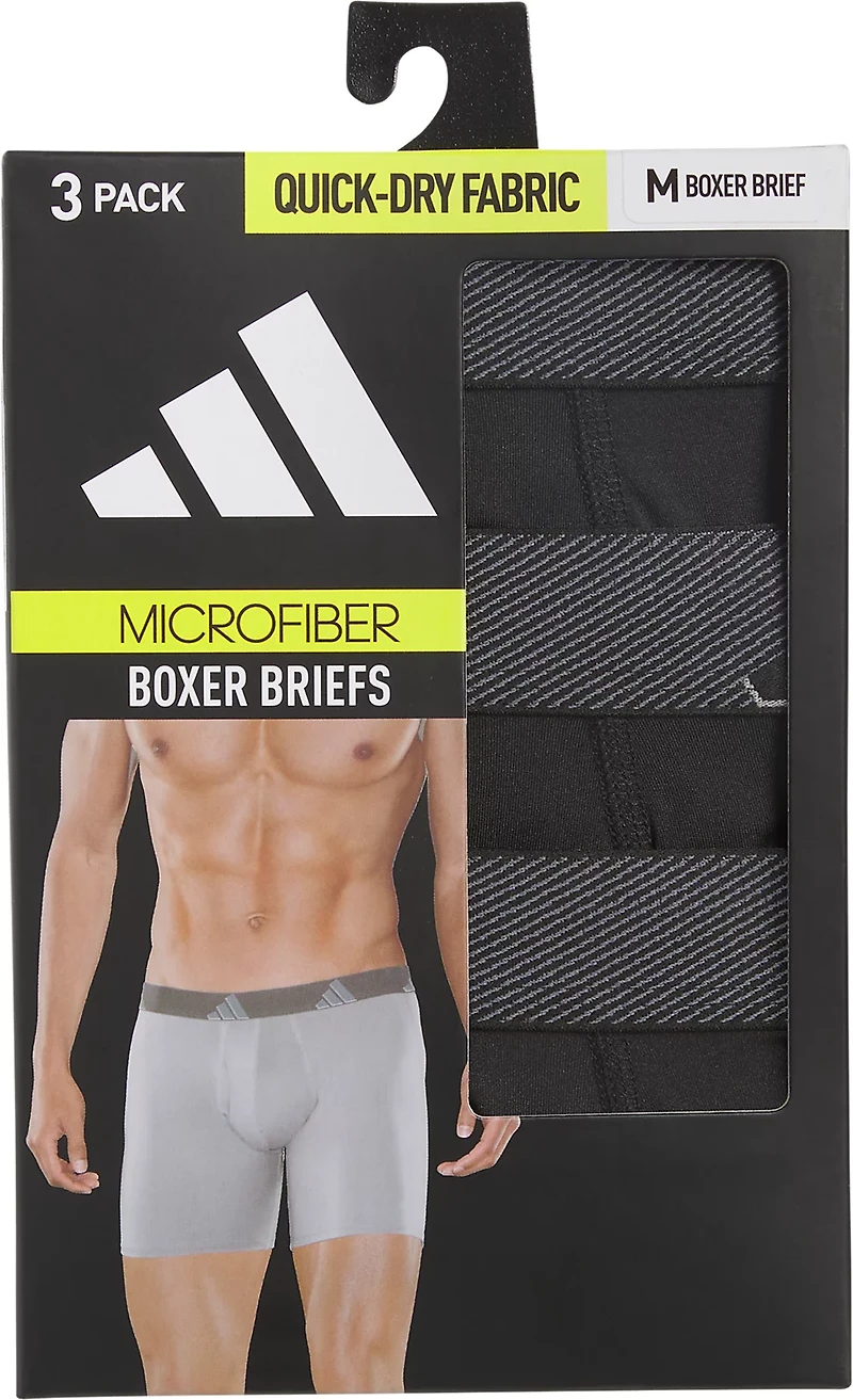 adidas Men's Microfiber Boxer Briefs 3-Pack