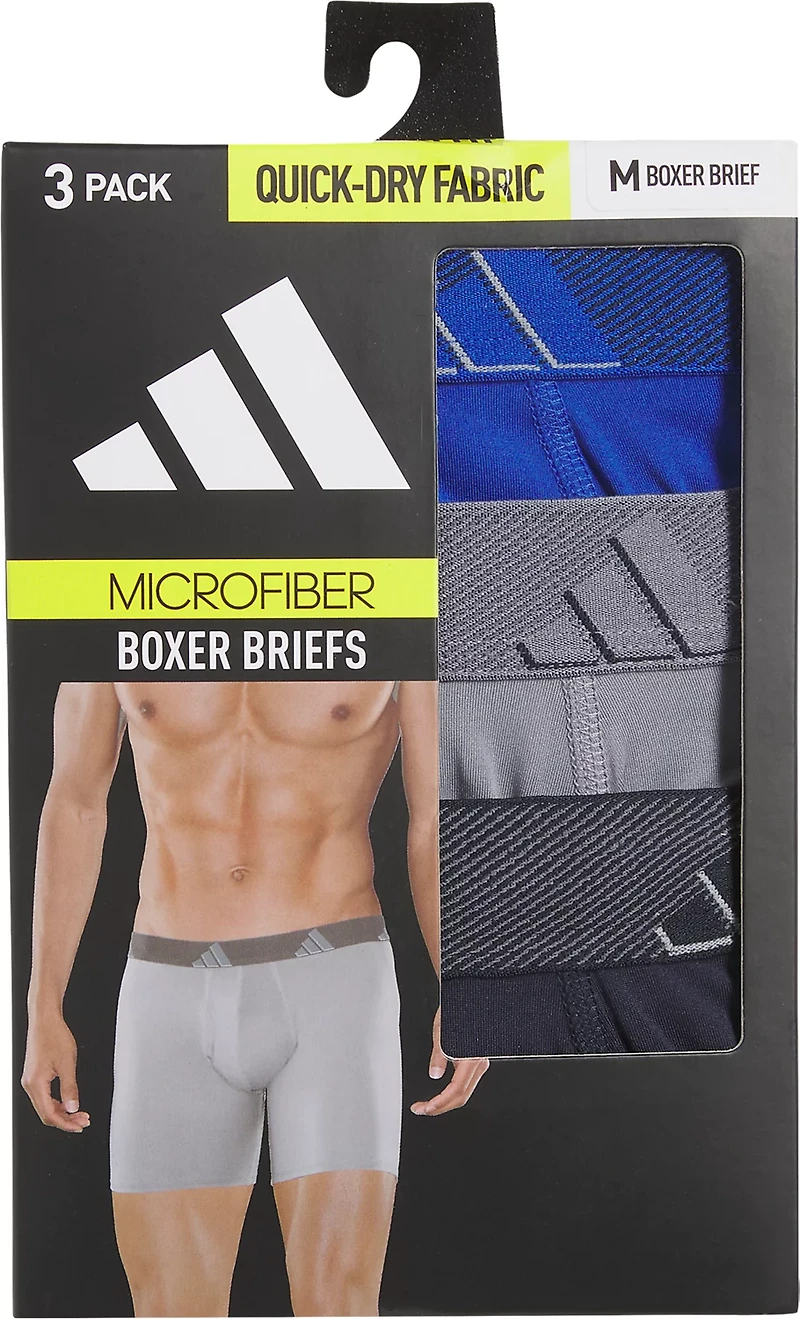 adidas Men's Microfiber Boxer Briefs 3-Pack