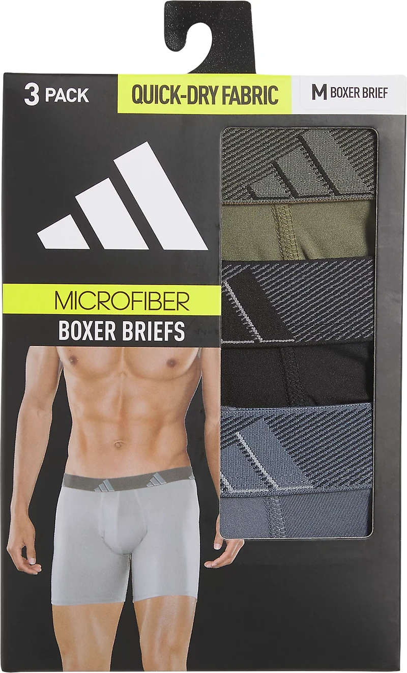 adidas Men's Microfiber Boxer Briefs 3-Pack